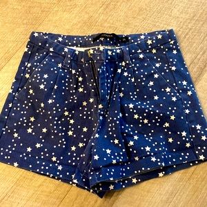 Denim star print shorts